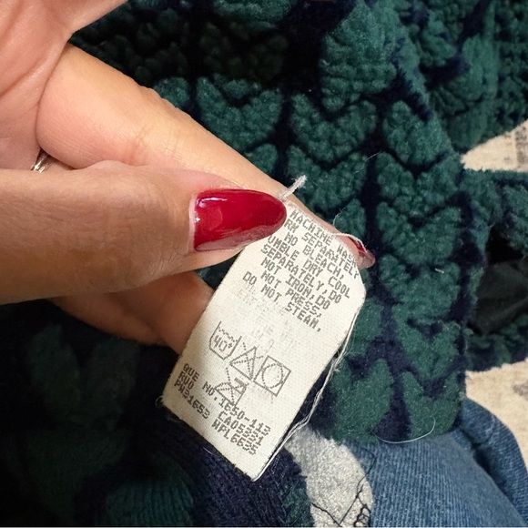 VTG Vintage woolrich green fleece teddy sweater size M snowflake - Picture 14 of 14